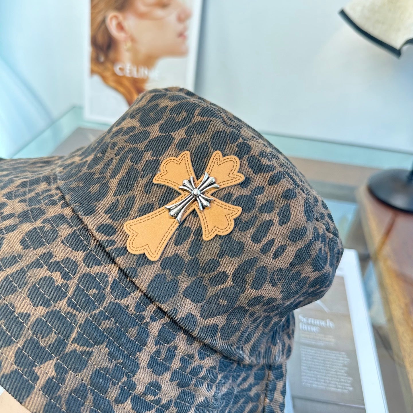 Chrome Hearts Leopard-Print Bucket Hat