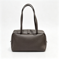 The Row Astra Small Boston Bag | 30cm Pebbled Lambskin Barrel Bag | Sage Green Leather Handbag