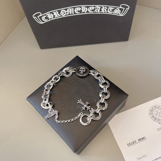 Chrome Hearts "Letter Ring + Cross Fleur" Themed Bracelet