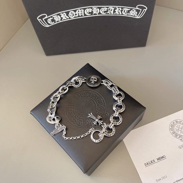 Chrome Hearts "Letter Ring + Cross Fleur" Themed Bracelet