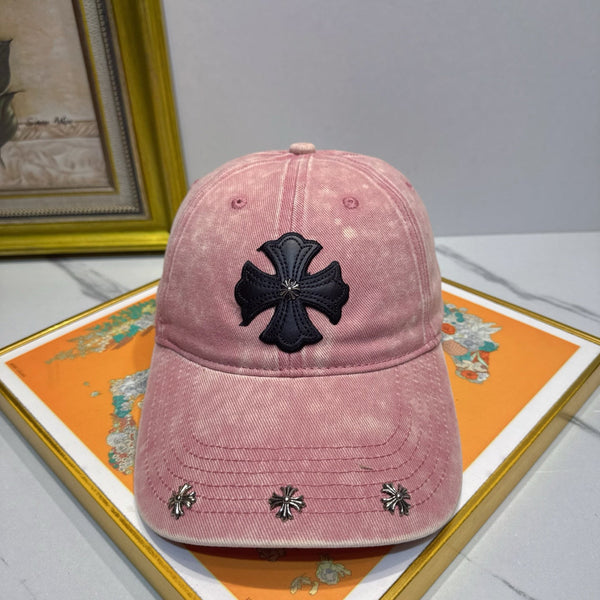 Chrome Hearts Pink Washed, Distressed Baseball Cap