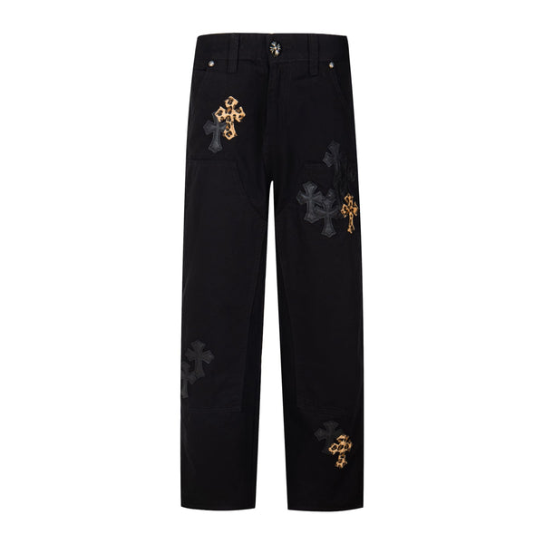 Chrome Hearts "Leopard-Print Cross Patch" Cargo Jeans
