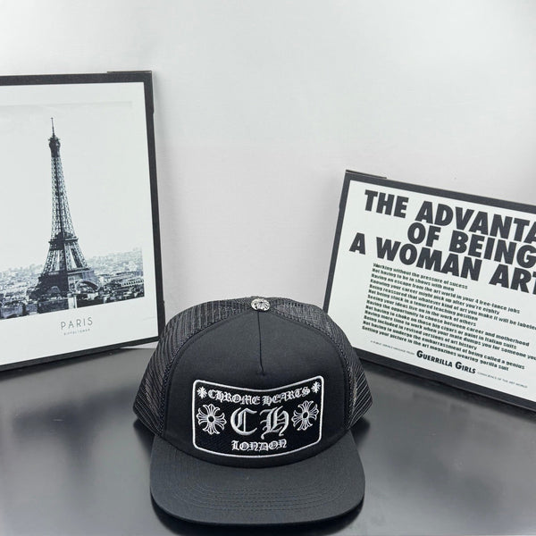 Chrome Hearts Black Mesh Trucker Hat