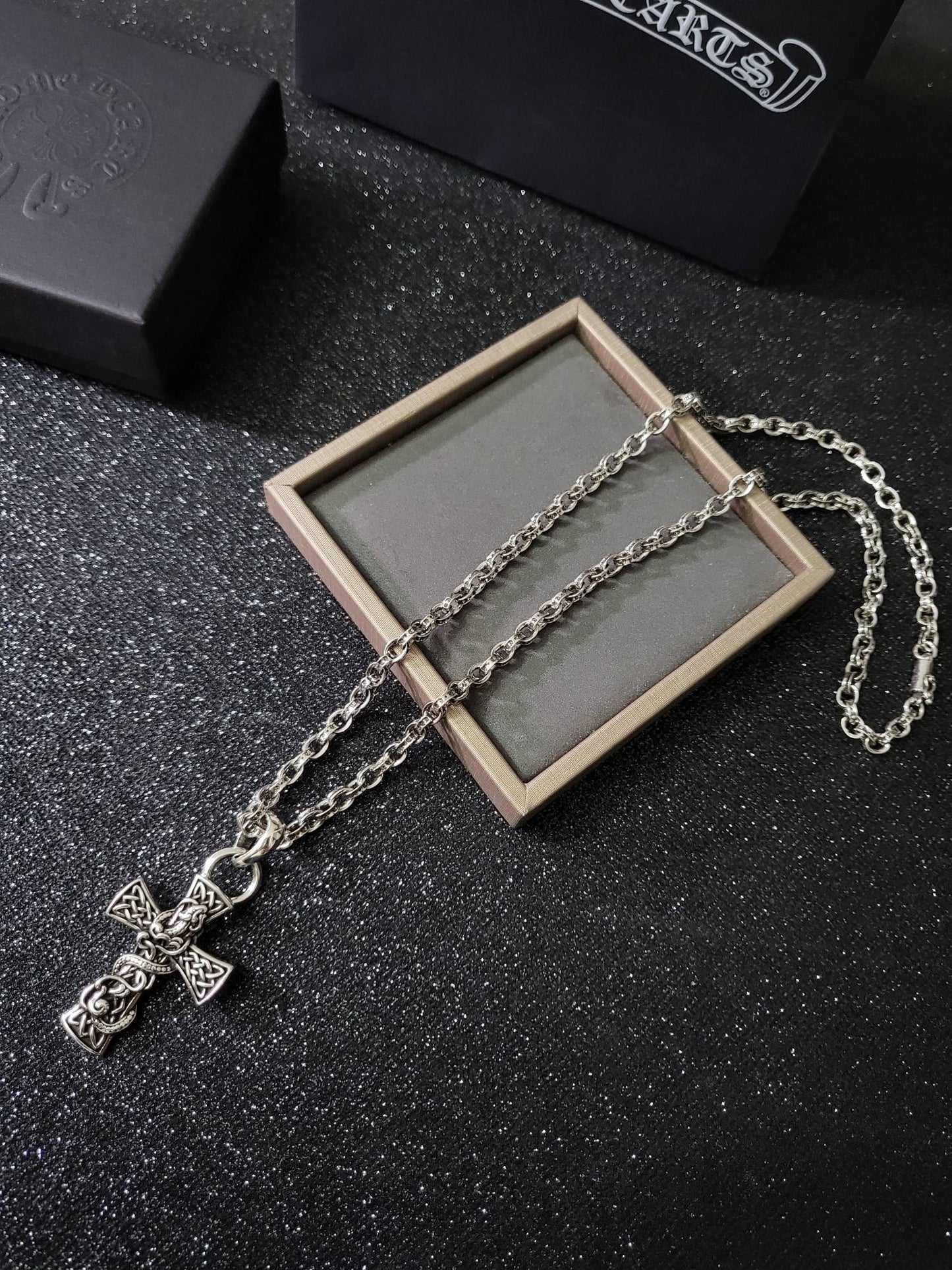 Chrome Hearts Celtic Dragon Cross Necklace