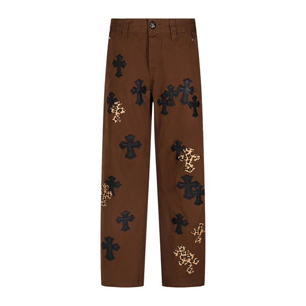 Chrome Hearts "Leopard Print Cross" Leather Appliqué