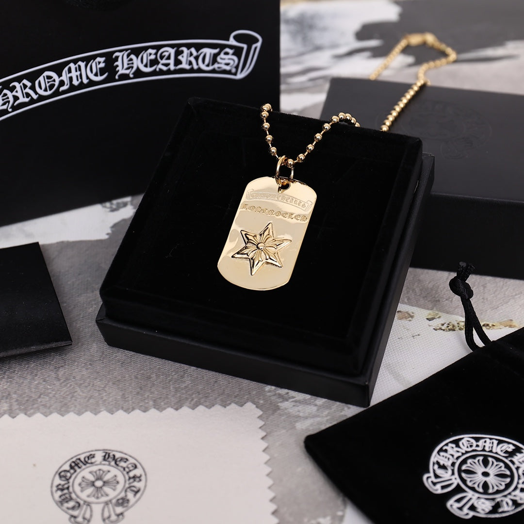 Chrome Hearts Hexagram Dog Tag Necklace