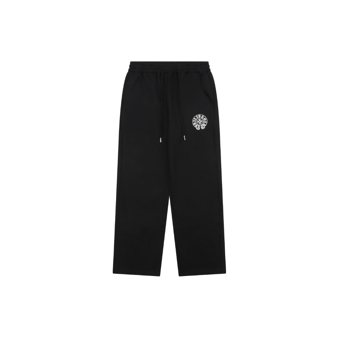 Chrome Hearts "Sanskrit Horseshoe" Embroidered Straight-Leg Sweatpants