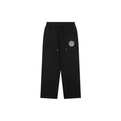 Chrome Hearts "Sanskrit Horseshoe" Embroidered Straight-Leg Sweatpants