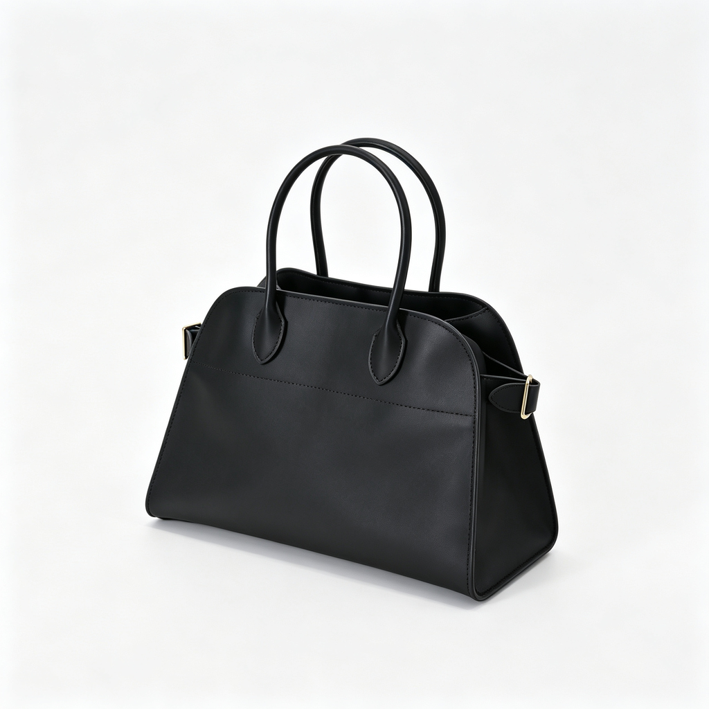 Soft Margaux 12 Bag in Pebbled Leather – Elegant Women’s Shoulder & Crossbody Tote, Black/Brown