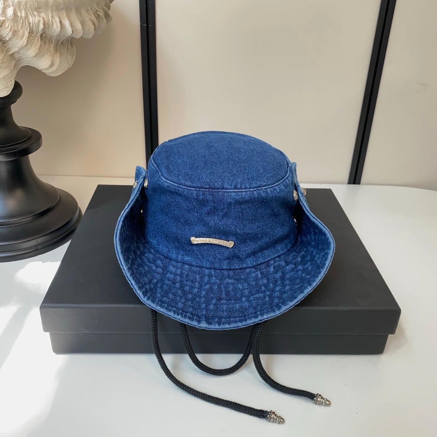 Chrome Hearts Denim Drawstring Bucket Hat