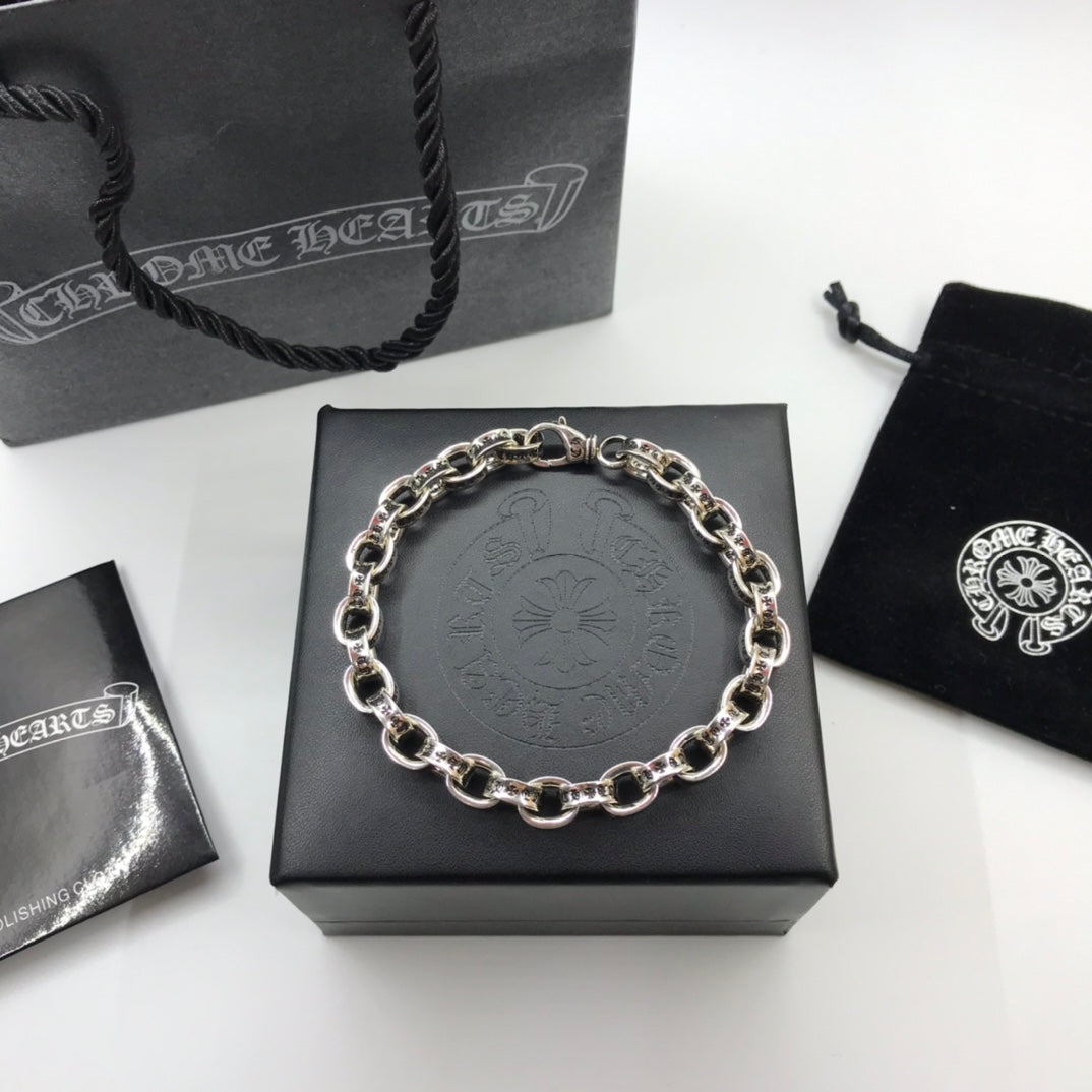 Chrome Hearts 925 Silver Chunky Chain Bracelet