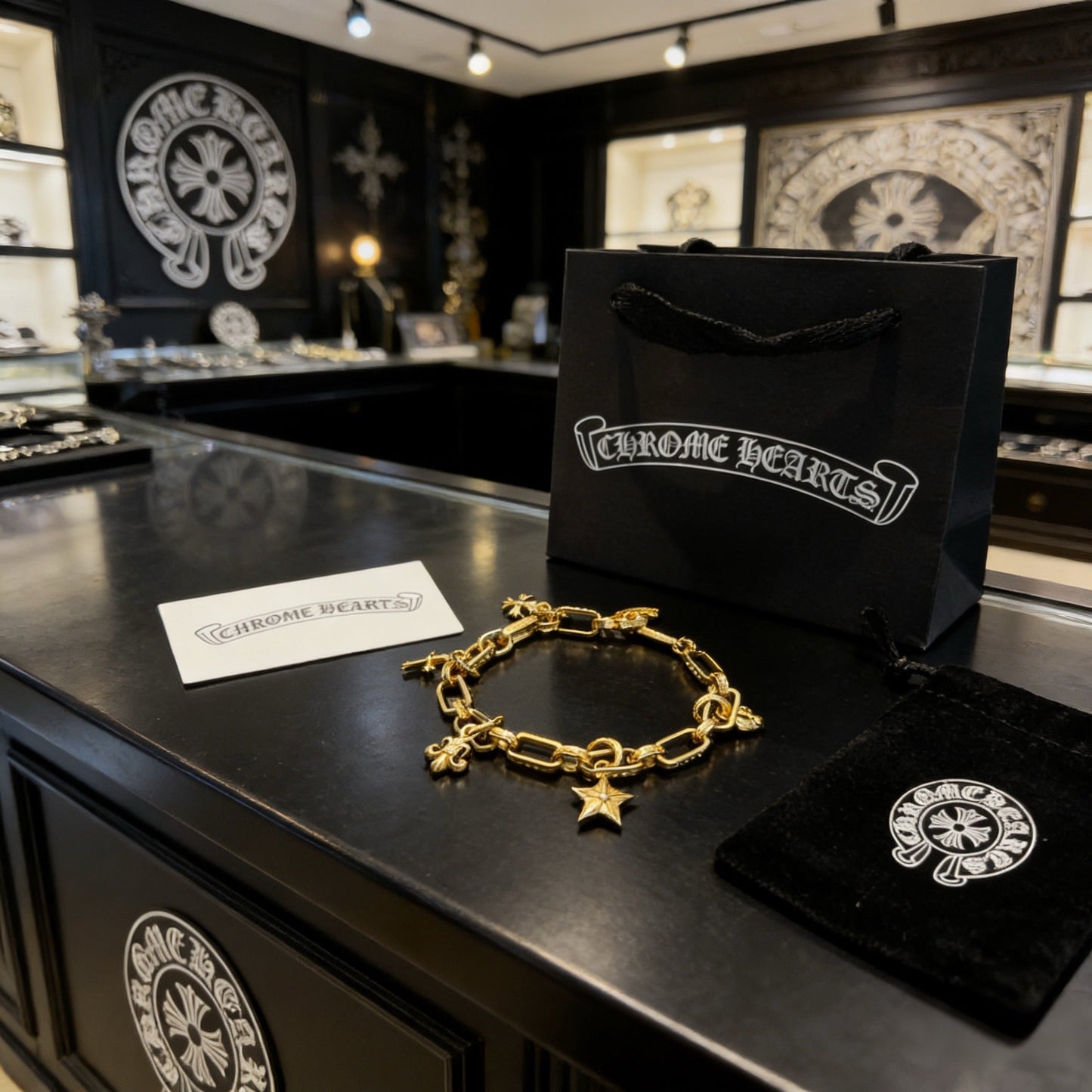 Chrome Hearts Multi-Element Pendant Bracelet