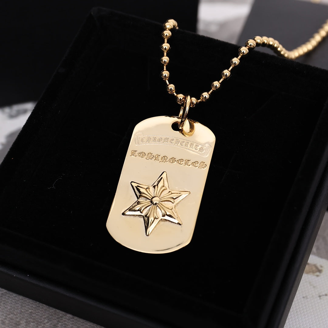 Chrome Hearts Hexagram Dog Tag Necklace