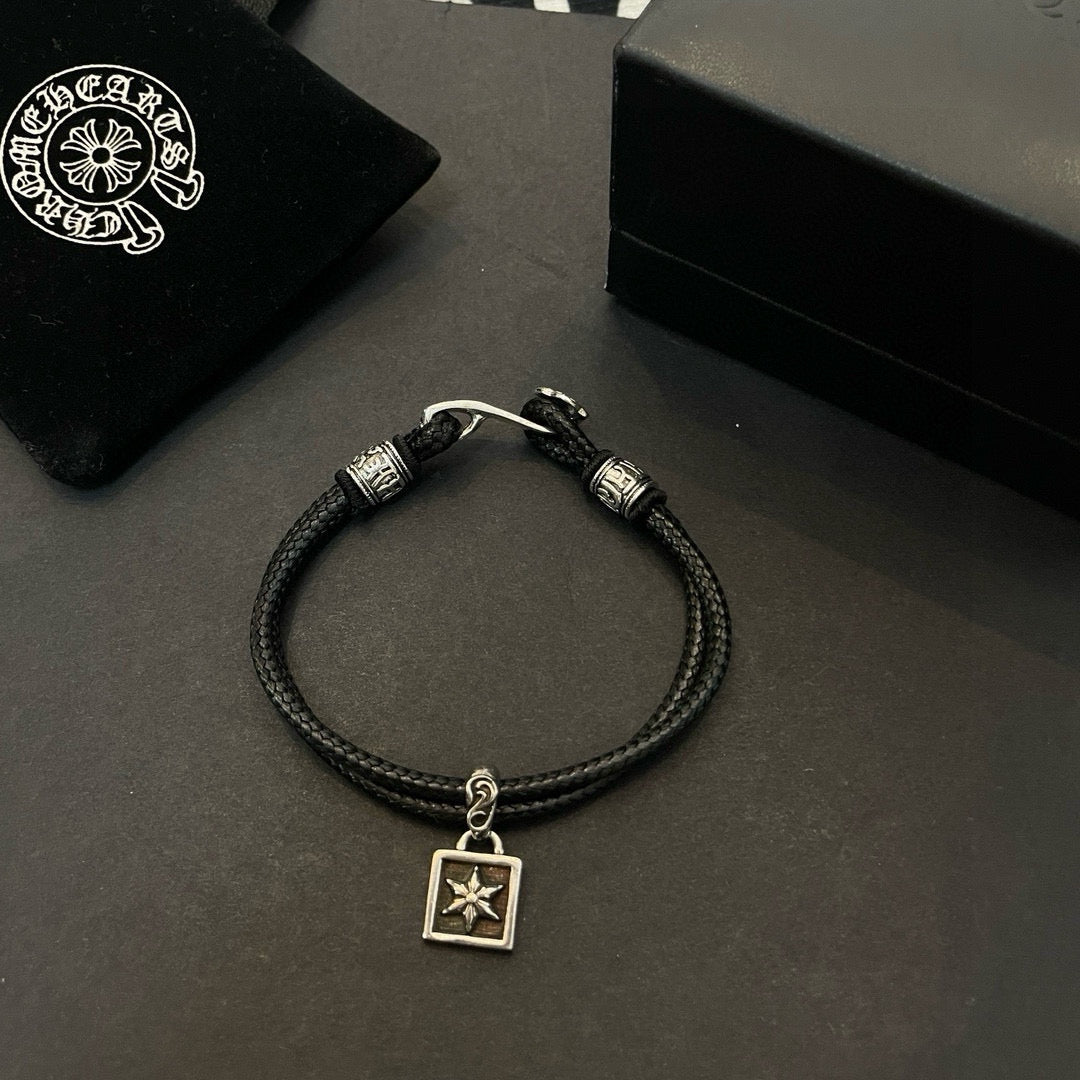 Chrome Hearts Double-Layer Leather Bracelet