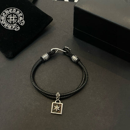 Chrome Hearts Double-Layer Leather Bracelet