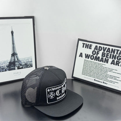 Chrome Hearts Black Mesh Trucker Hat