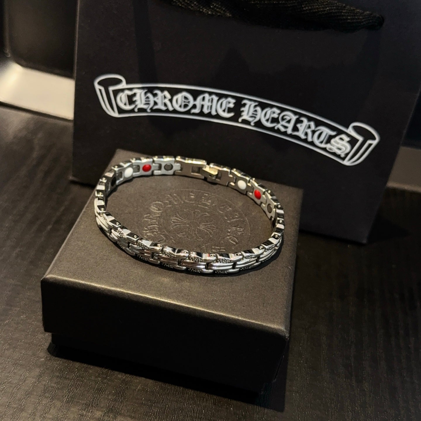Chrome Hearts 925 Silver Gothic Letter Bracelet