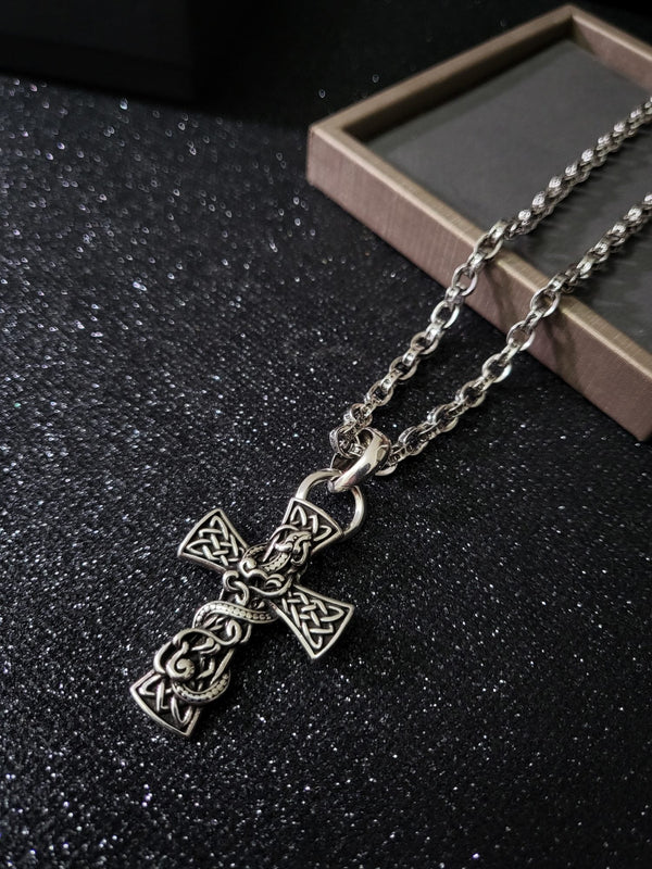 Chrome Hearts Celtic Dragon Cross Necklace