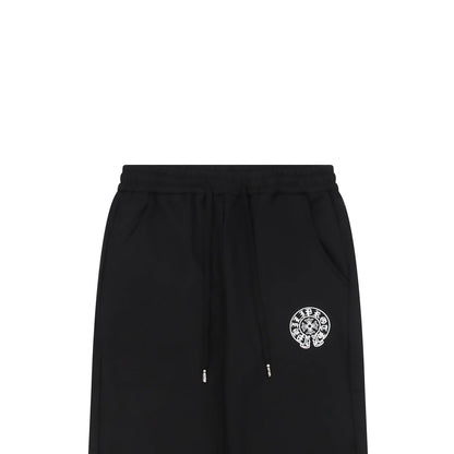 Chrome Hearts "Sanskrit Horseshoe" Embroidered Straight-Leg Sweatpants