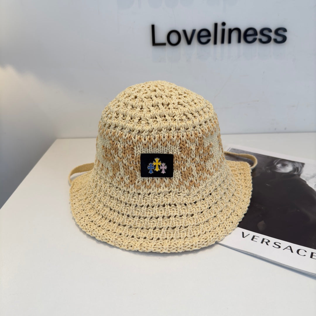 Chrome Hearts-Style Woven Bucket Hat