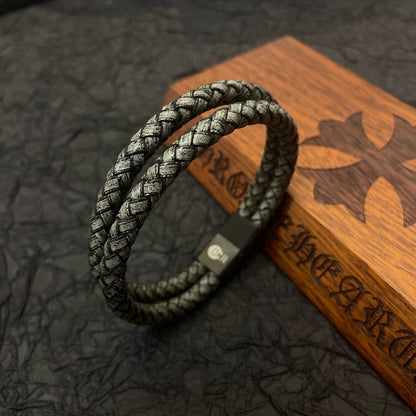 Chrome Hearts Braided Leather Cord Bracelet
