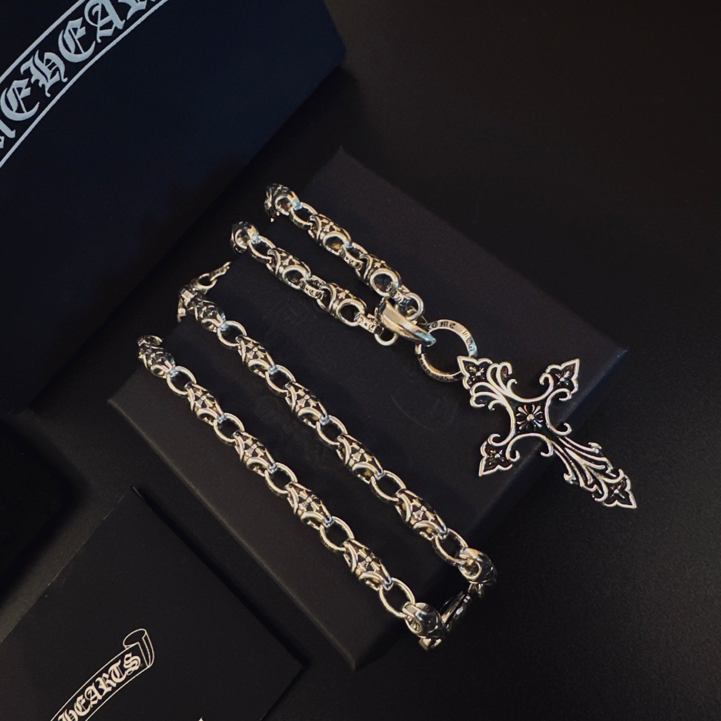 Chrome Hearts Large Baroque-Style Cross Necklace