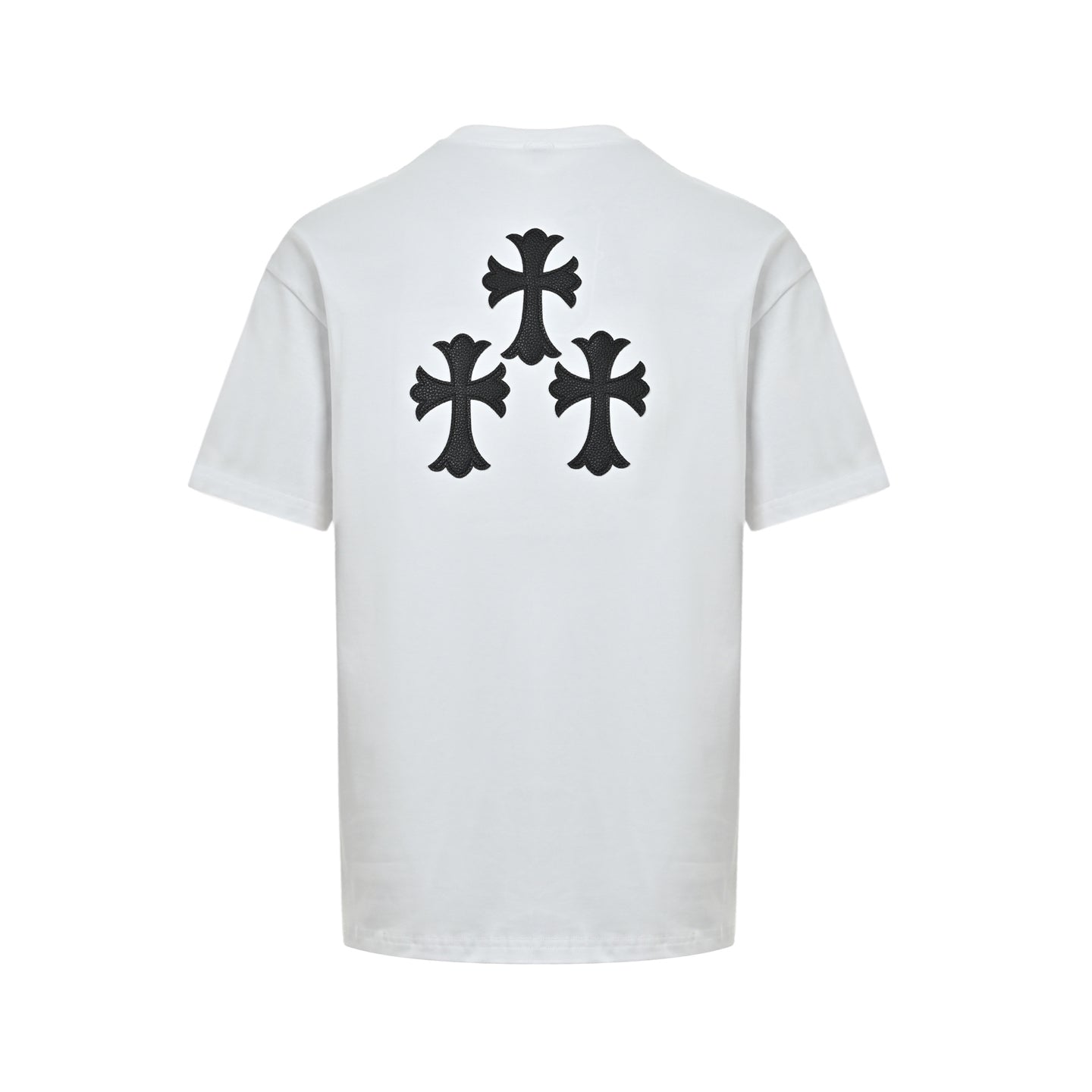 Chrome Hearts Men's White Cotton T-Shirt - Classic Banner Logo Crewneck Tee