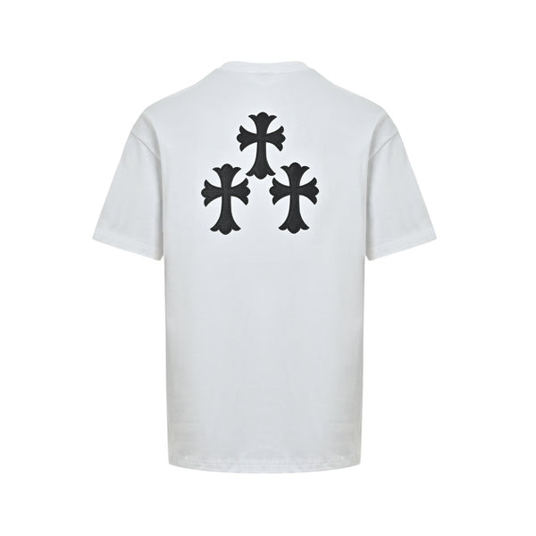 Chrome Hearts Men's White Cotton T-Shirt - Classic Banner Logo Crewneck Tee