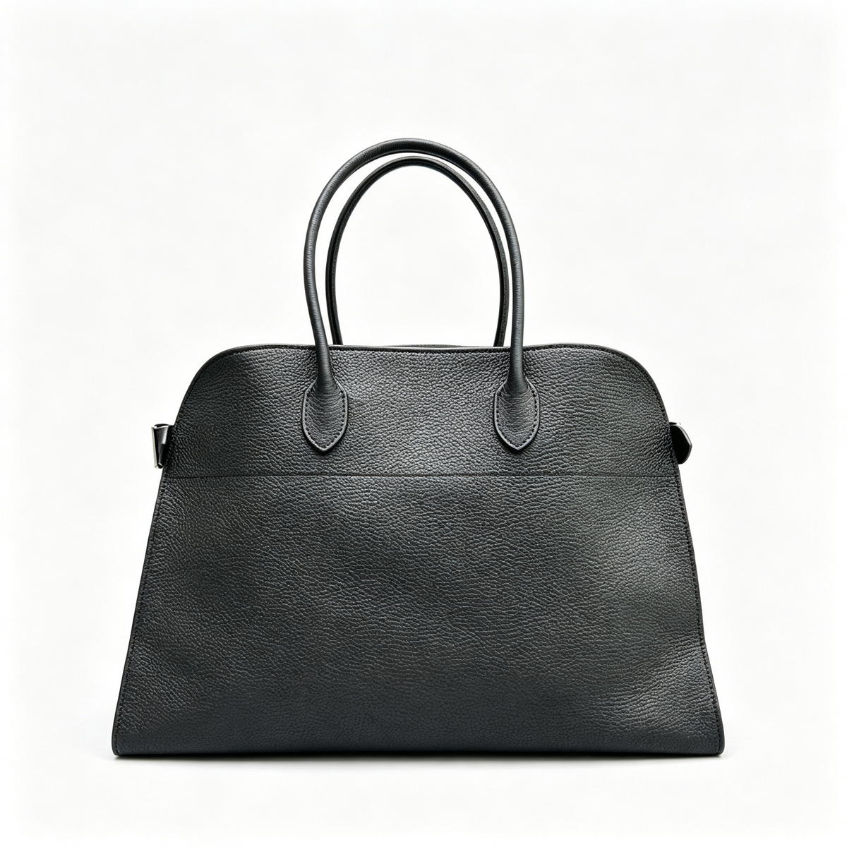 The Row Margaux 16 Large Tote Bag | 43cm Grained Calfskin Leather Handbag | Chalk White