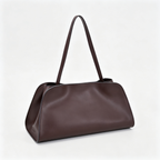 The Row Peggy Clutch Bag | Masoni Bridle Leather Shoulder Bag | Dark Chocolate Detachable Strap Crossbody