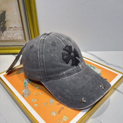 Chrome Hearts Grey Washed, Distressed Baseball Cap