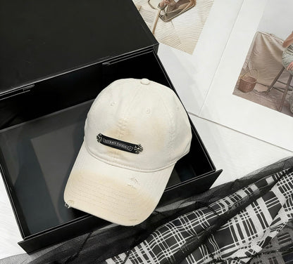 Chrome Hearts Khaki Washed, Distressed Baseball Cap