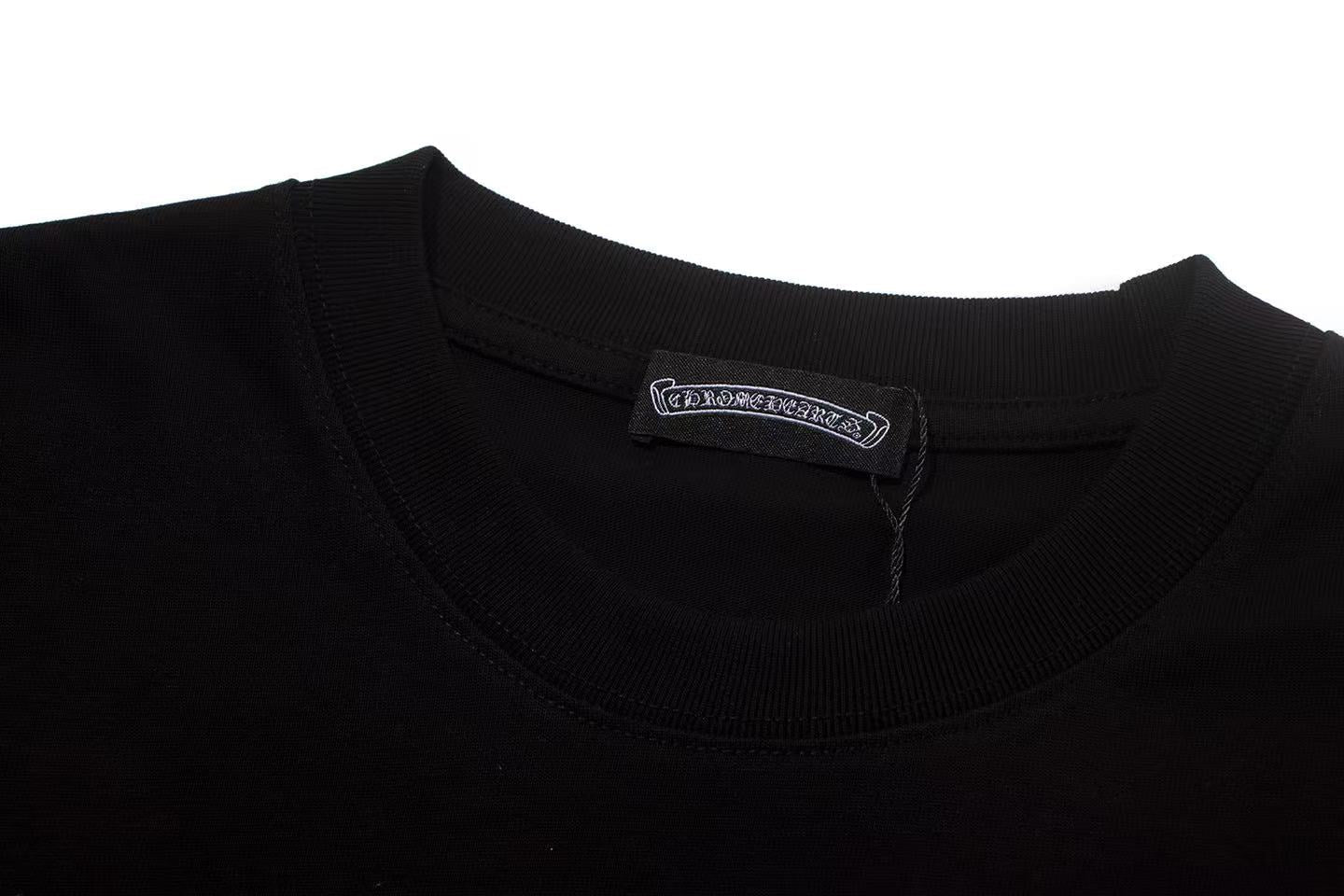 Chrome Hearts Crystal Horseshoe Logo Black Oversized T-Shirt | Rhinestone Streetwear Tee