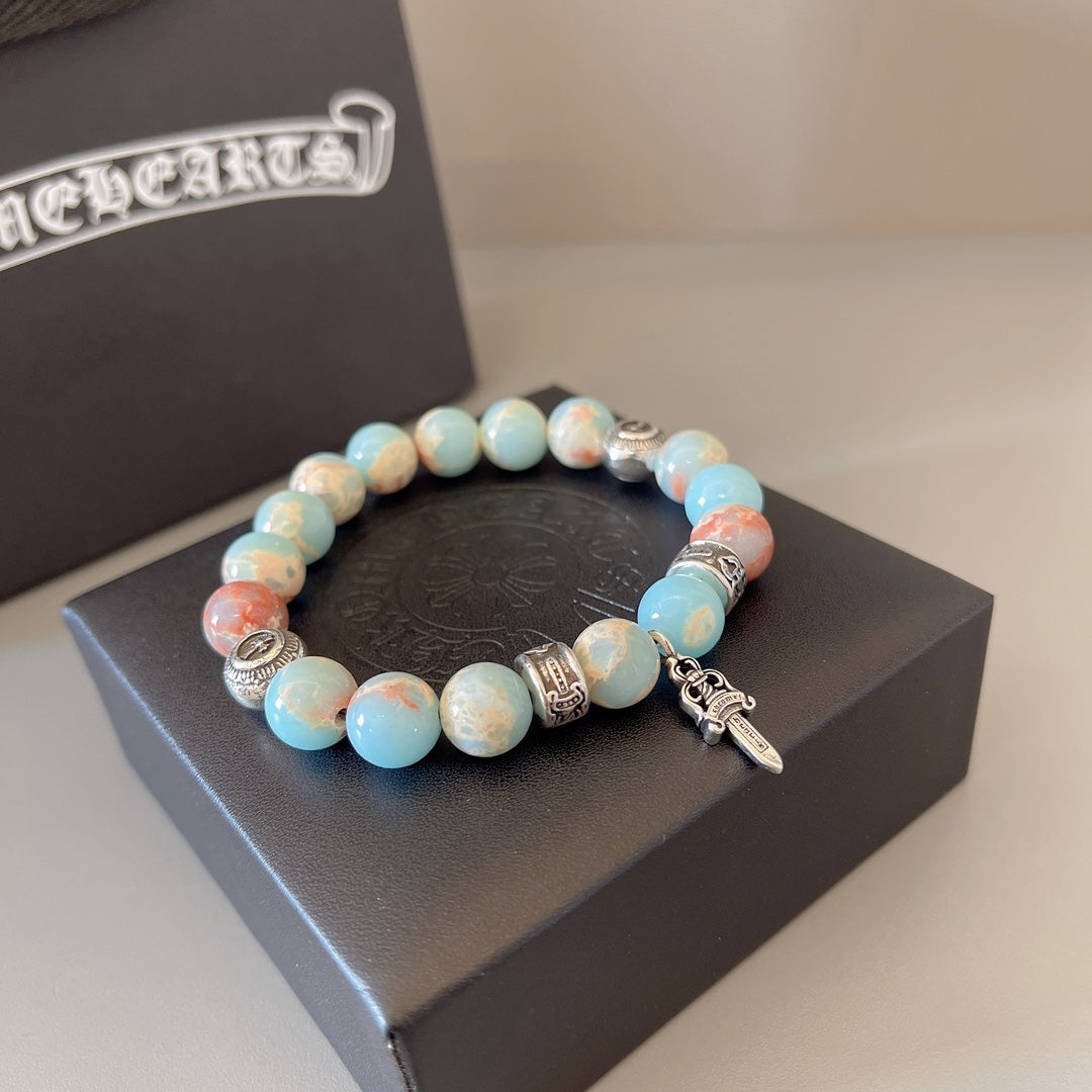 Chrome Hearts Multi-Colored Gemstone Beaded Bracelet