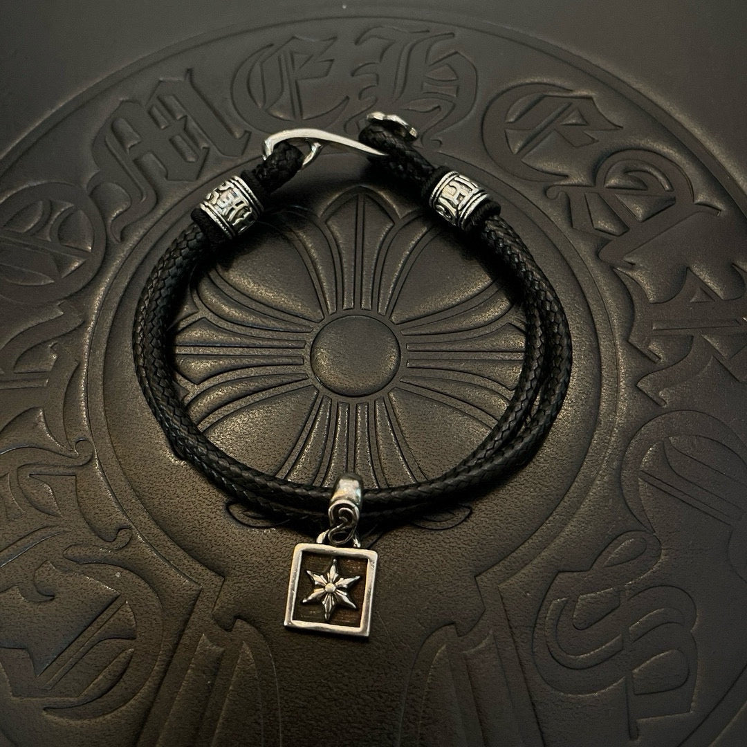 Chrome Hearts Double-Layer Leather Bracelet