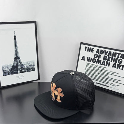 Chrome Hearts Black Camouflage 30-Cross Leather-Patch Mesh Trucker Hat