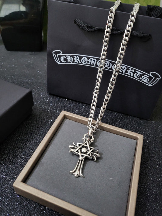 Chrome Hearts Star of David Cross Necklace