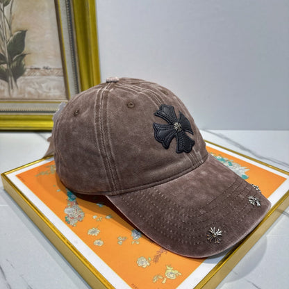 Chrome Hearts Brown Washed, Distressed Baseball Cap