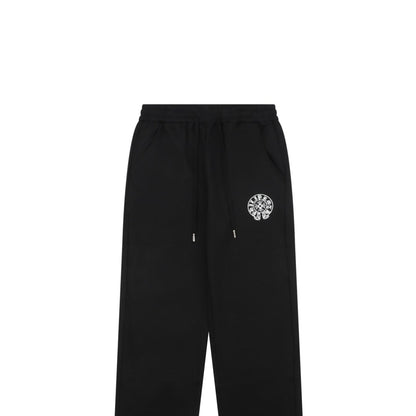 Chrome Hearts "Sanskrit Horseshoe" Embroidered Straight-Leg Sweatpants