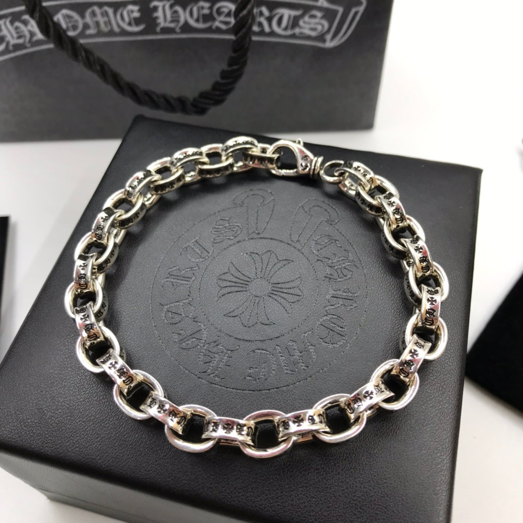 Chrome Hearts 925 Silver Chunky Chain Bracelet