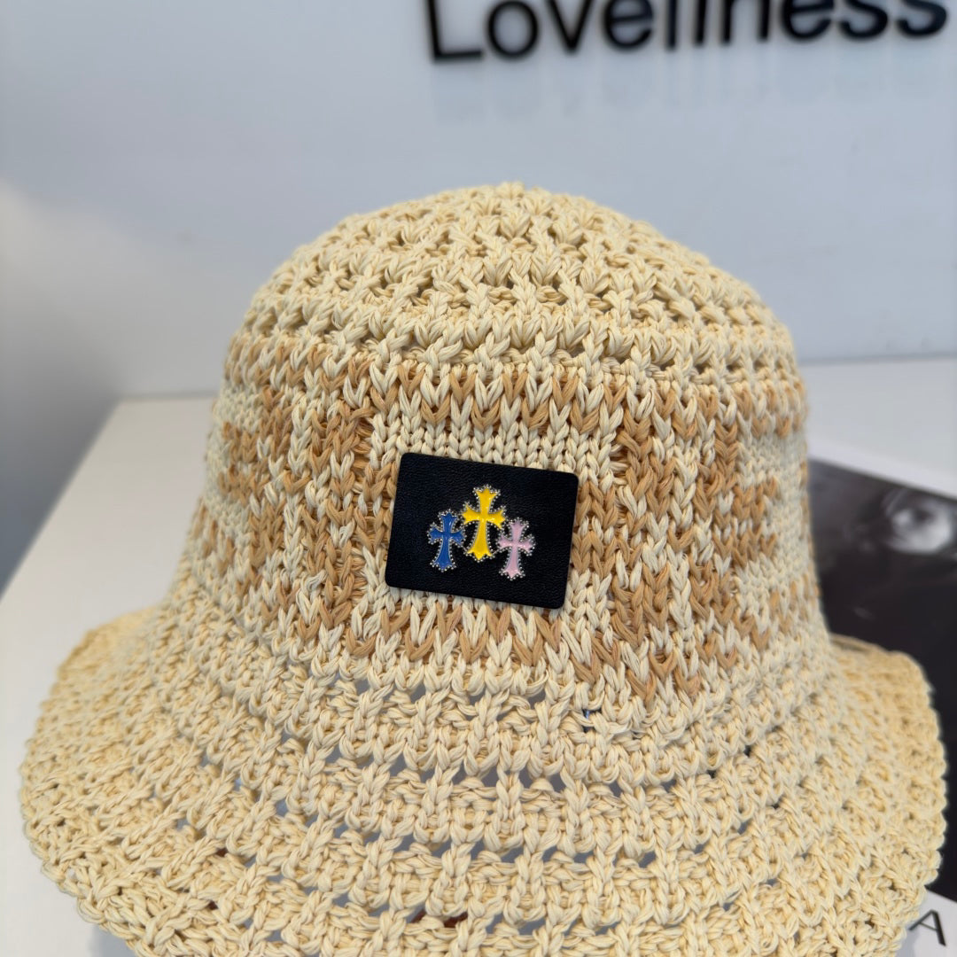 Chrome Hearts-Style Woven Bucket Hat