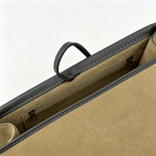 The Row Park Tote Three Large Leather Tote Bag | Elephant Grey Pebbled Leather Handbag with Matching Pouch | Women's Designer Commuter Bag