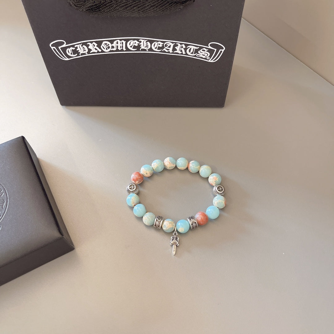 Chrome Hearts Multi-Colored Gemstone Beaded Bracelet