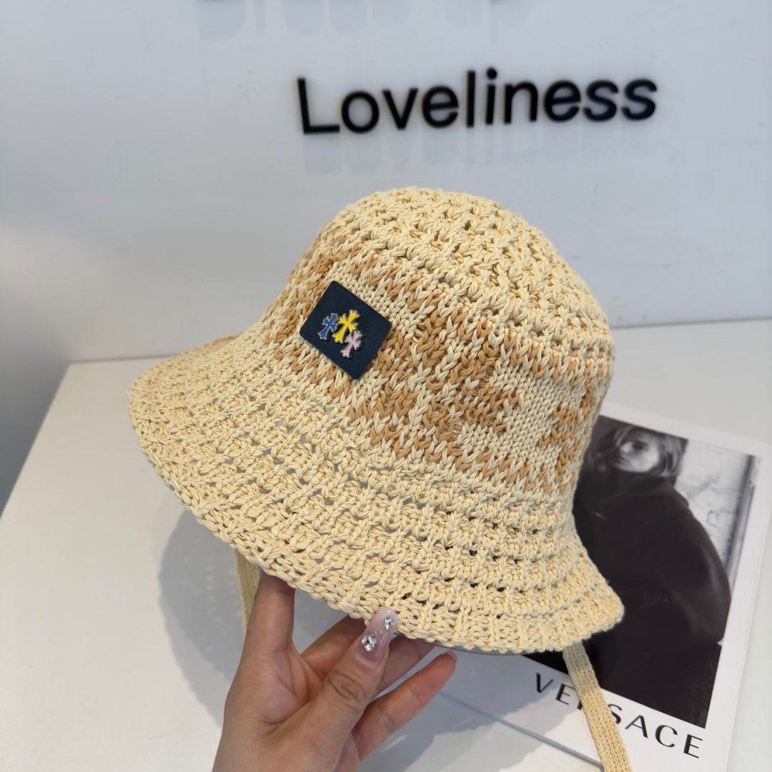 Chrome Hearts-Style Woven Bucket Hat