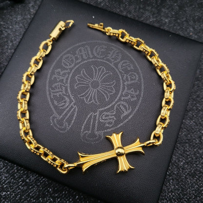 Chrome Hearts 22K Gold Large Cross Bracelet
