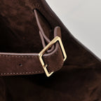 The Row Margaux 17 Large Suede Bag | 43cm Suede Leather Top Handle Tote | Dark Brown/Espresso Margaux Handbag