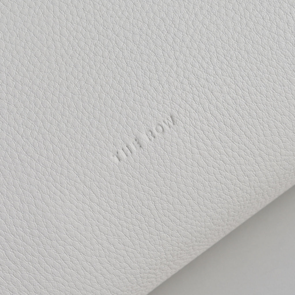 The Row India 10 Small Grained Leather Bag | 24cm Chalk White Bowling/Doctor Bag | Silver Hardware Top Handle Tote