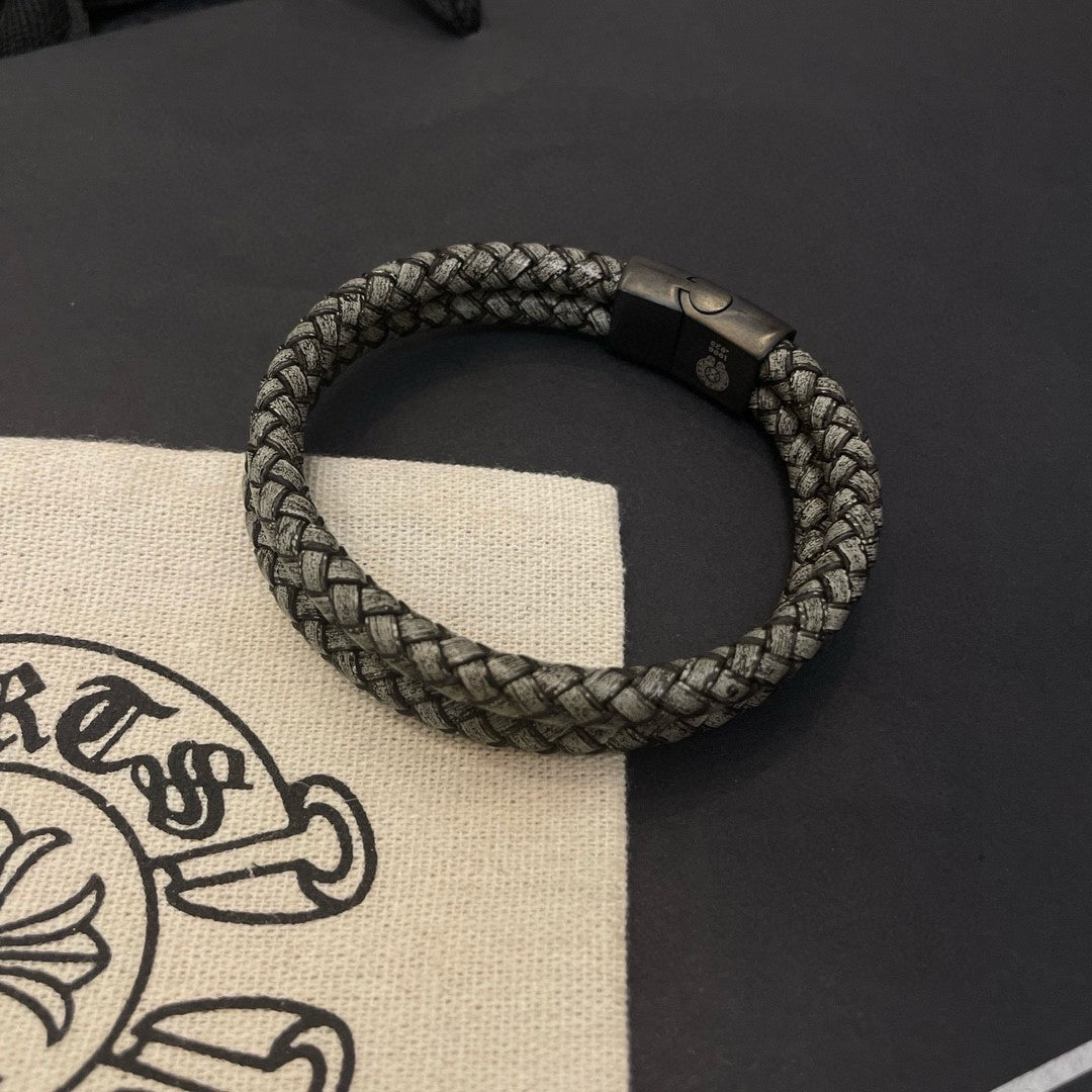 Chrome Hearts Braided Leather Cord Bracelet