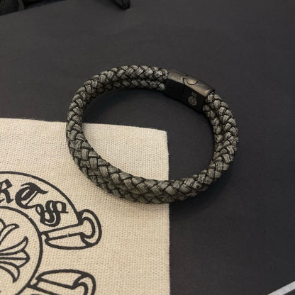 Chrome Hearts Braided Leather Cord Bracelet