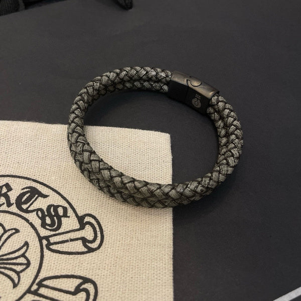 Chrome Hearts Braided Leather Cord Bracelet